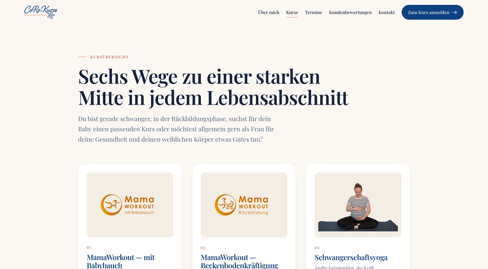 Neue Kursübersicht CoRo-Kurse