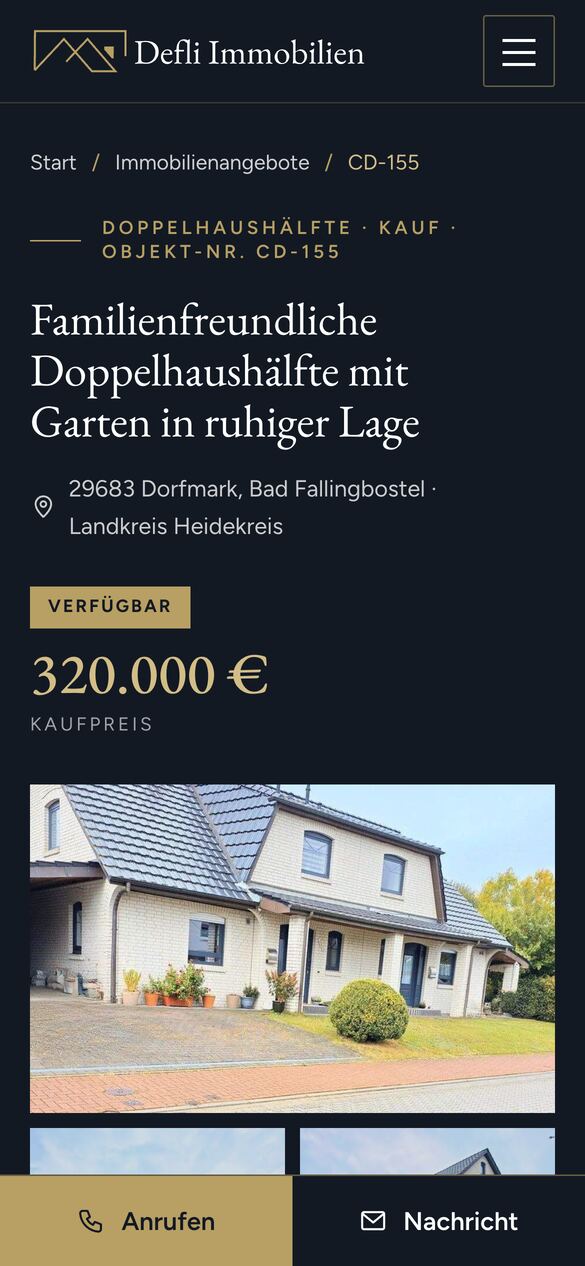 Immobilienangebot am Handy