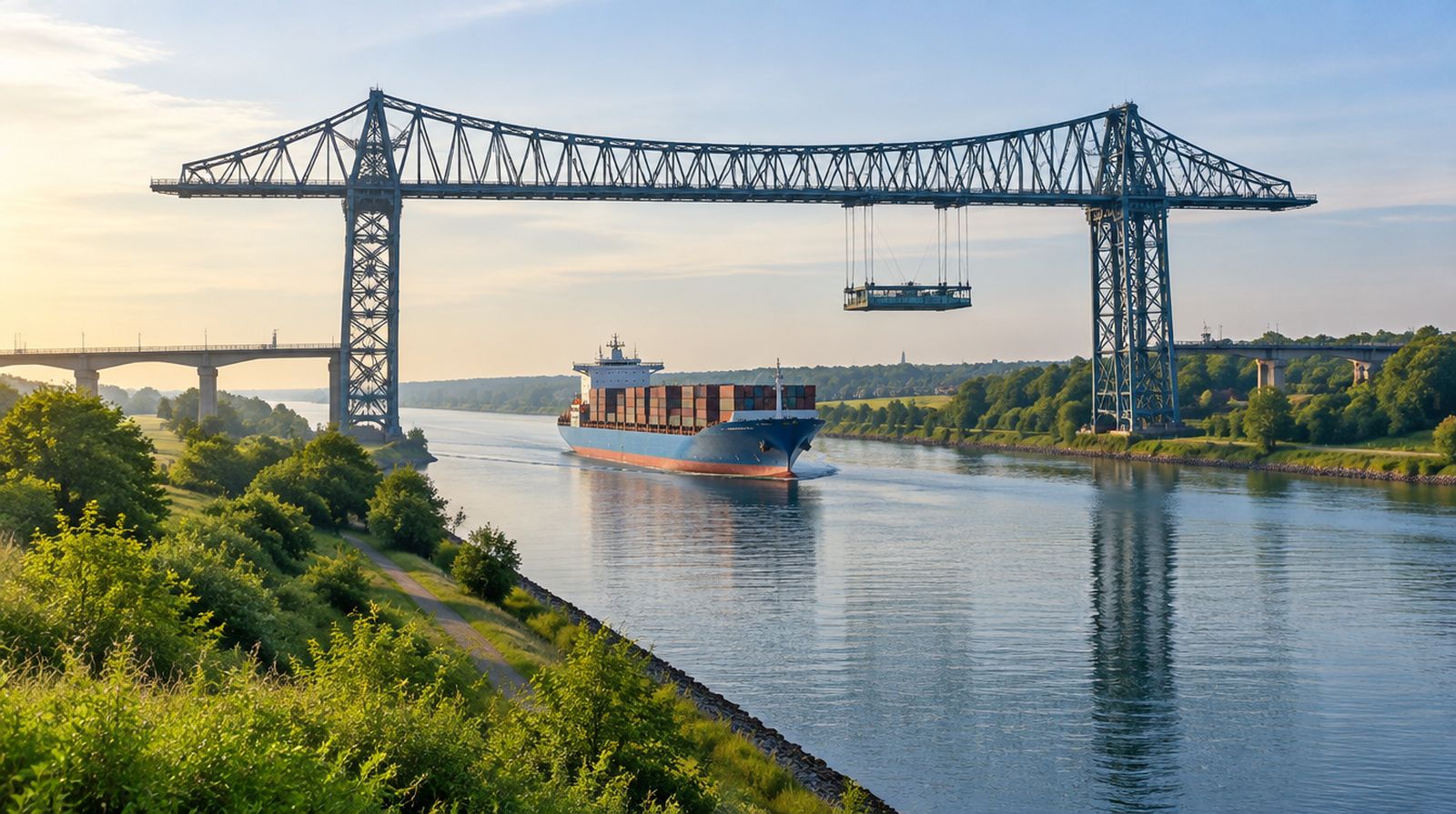 Nord-Ostsee-Kanal mit Rendsburger Hochbrücke
